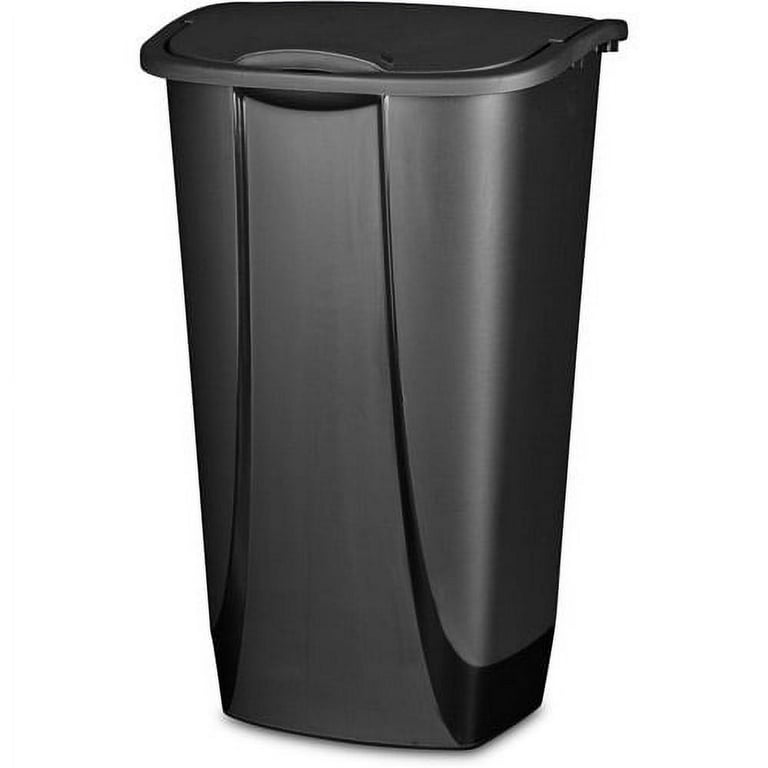 Mainstays 13 Gallon Trash Can, Plastic Swing Top Kitchen Trash Can, Gray