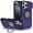 Dark Purple, variant on For iPhone 16 Pro Max 6.9 inch Push Mount Friendly Camera Protective [Ring Stand] Hybrid Case - Dark Purple