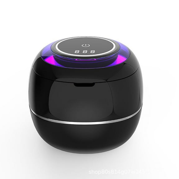 Dental Ultrasonic Retainer Cleaner Machine: 45kHz Dental Cleaning Pod for Denture, Mouth Guard, Night Guard, Aligner, Braces, Toothbrush Head & Jewelry, UV Cleaner Black