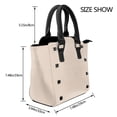 thumbnail image 4 of Zufioo Brown Gingham Print Leather Rivet Shoulder Bag, Microfiber PU Leather Adjustable Shoulder Strap Handbag, Ideal Gift for Women-One Size, 4 of 6