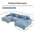 thumbnail image 4 of FFH 130" Oversized Sectional Sofa, Modern U-Shaped Modular Sectional Couches for Living Room, 3-Seater Cloud Sofa with Deep Seat and Movable Ottoman, Corduroy Upholstery Blue, 4 of 16