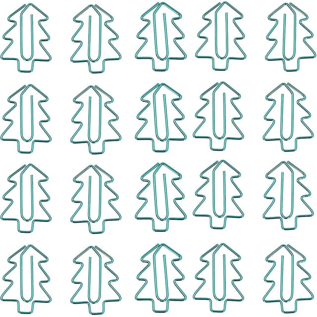 20pcs Metal Paper Clips Tree Shape Paper Clip Bookmark Clip File Notebook Holder
