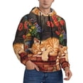 thumbnail image 2 of Haiem Sleeping Cat Flowers Patterned Men's Hoodie with Kangaroo Pocket - Ideal Pullover Sweatshirt for Daily Wear, Travel, and Home-XX-Large, 2 of 7