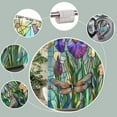 thumbnail image 6 of Purple Floral Dragonfly Shower Curtain Stained Glass Artistic Iris Green Leaves Abstract Plant Spring Summer Botanical Bath Curtain Bathroom Decor with Hooks-72"W x 96"L (Pack of 1), 6 of 7