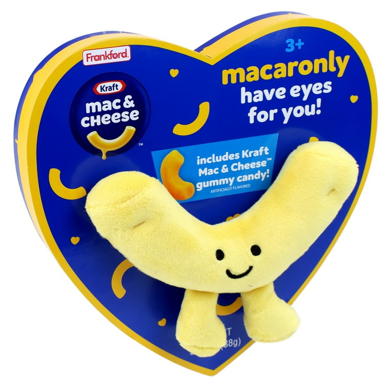 Frankford Kraft Mac & Cheese Heart Box, 3.1oz with Gummy & Plush