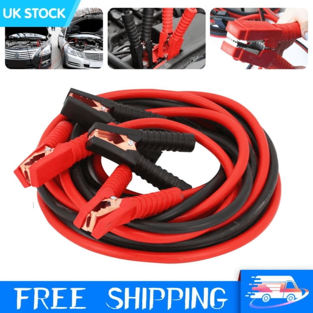 Cable de arranque de alta resistencia, cable de batería con alambre de cobre, adecuado para automóviles y furgonetas, 2000 A, pinzas de cocodrilo gigantes para una amplia variedad de aplicaciones,