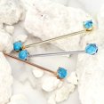 thumbnail image 3 of MoBody 14G Round Turquoise Prong Set Ends Industrial Barbell Earring Surgical Steel 38mm Ear Cartilage Piercing Bar (Silver-Tone), 3 of 3
