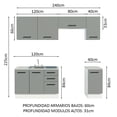 thumbnail image 3 of Cocina Integral Completa Modular Madesa Agata Con Pia 240cm BG, 3 of 5