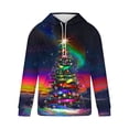 thumbnail image 3 of Sudadera con capucha para hombre, informal, con cordón, estampado navideño, deportiva, blusa de poliéster, 3 of 4