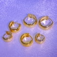 thumbnail image 5 of Gold Plated Earrings for Women, 3 Pairs 14k Gold Plating Hoop Earrings, Hypoallergenic Chunky Jewelry Set Gifts, 5 of 9