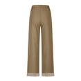 thumbnail image 5 of LNWUY Cotton Linen Pants for Women Fashion Summer High Waist Wide Leg Loose Trousers with Pockets Beach Vacation Clothes Yellow L, 5 of 6
