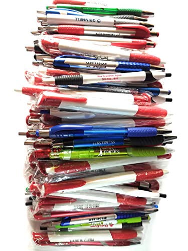 Wholesale Lot of 175 Misprint Ink Pens Ball Point Plastic Retractable Pens 