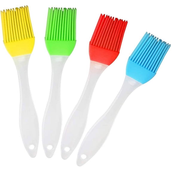 Silicone Basting Pastry Brush - Cooking Brush for Oil Sauce Butter Marinades, 4 Pcs Food Brushes for BBQ Grill Kitchen Baking, Baking Brush, Baste Pastries Cakes Meat, Food Grade, Dishwasher Safe