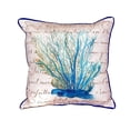 thumbnail image 2 of Blue Coral Beige Small Indoor/Outdoor Pillow 12x12, 2 of 3