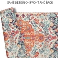 thumbnail image 5 of Ethnic Boho Placemats Set of 4 Southwest Orange Blue Teal Carpet Woven Texture Linen Washable Kitchen Dining Table Mats Stain Heat-Resistant Desktop Decor Place Mats for Home Party Indoor 12x18 inch, 5 of 6