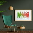 thumbnail image 2 of Travel Wall Art with Frame, Time to Travel Mexico Calligraphy and Landmarks on a Plain Backdrop, Printed Fabric Poster for Bathroom Living Room, 35" x 23", White Multicolor, by Ambesonne, 2 of 2