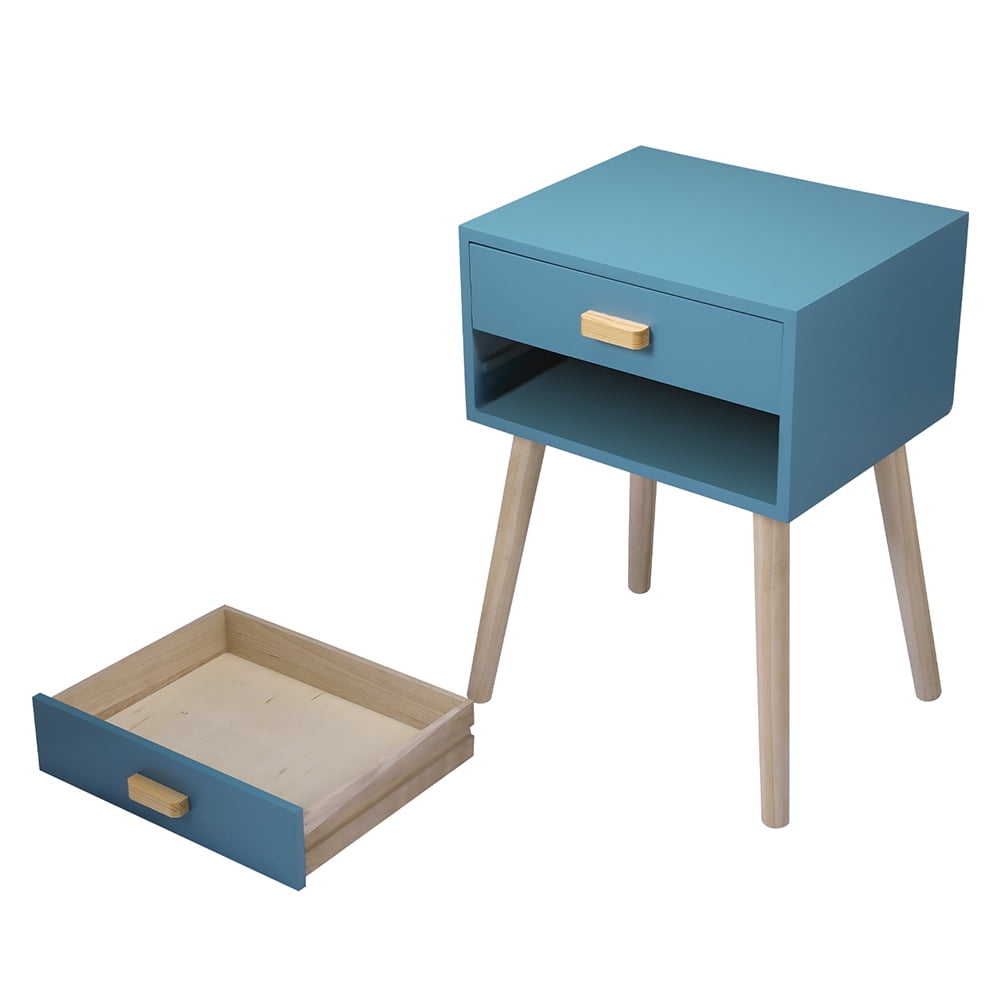 Kepooman 1 Piece Nightstands for Bedroom, Modern Design Bedside Cabinets for Living Room, Blue Bedside Furniture for Home Office