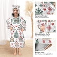thumbnail image 3 of FORMRS Wearable Blanket Hoodie with Sleeves for Kids Cozy Flannel Sweatshirt, Beige Nordic Christmas House, 3 of 7