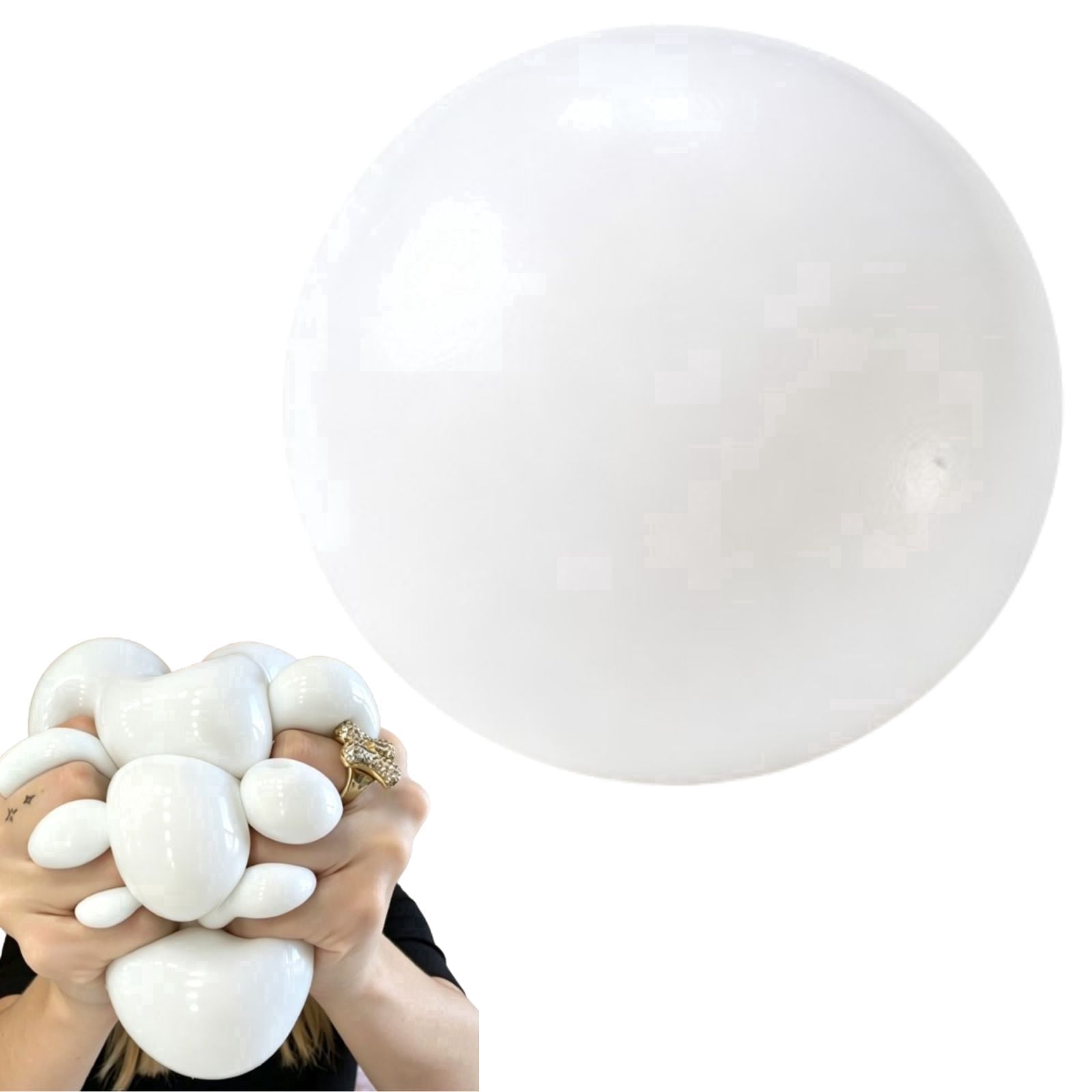 Big White Dough Ball - Ultra-Soft Slow Rising Squishy Fluid Cheese Ball , Stress Relief for Adults, Focus & Relaxation