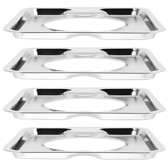 ACDANC 4pcs Square Gas Burners Stove Top Covers Gas Stove Burner Liners Stainless Steel Burner Drip Pans Gas Range Drip Pan Replacement Stove Tray Electric Range Burner Stove Tray