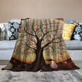 thumbnail image 2 of Fenyluxe Birds Circles Detailed Painting Throw Blanket for Couch Sofa Bed Office Travel Camping School Flannel Blanket All Seasons Bedding 40x50in, 2 of 6