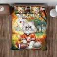 thumbnail image 4 of Hello Fall Persian Football Welcome Autumn with Leaves Pumpkins Quilt Bedding Set Cat Lover Kitten Owner Gifts 1 Blanket Bed Cover 2 Pillowcases - 00012, 4 of 5
