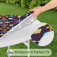 thumbnail image 5 of 44in Round Tablecloth with Elastic Edge, Waterproof Fitted Table Cover for 36-44" Tables, Boho Theme Polyester Reusable Table Cloths Wipe Clean for Picnic, Dining, Outdoor Use and Party Decor, 5 of 7
