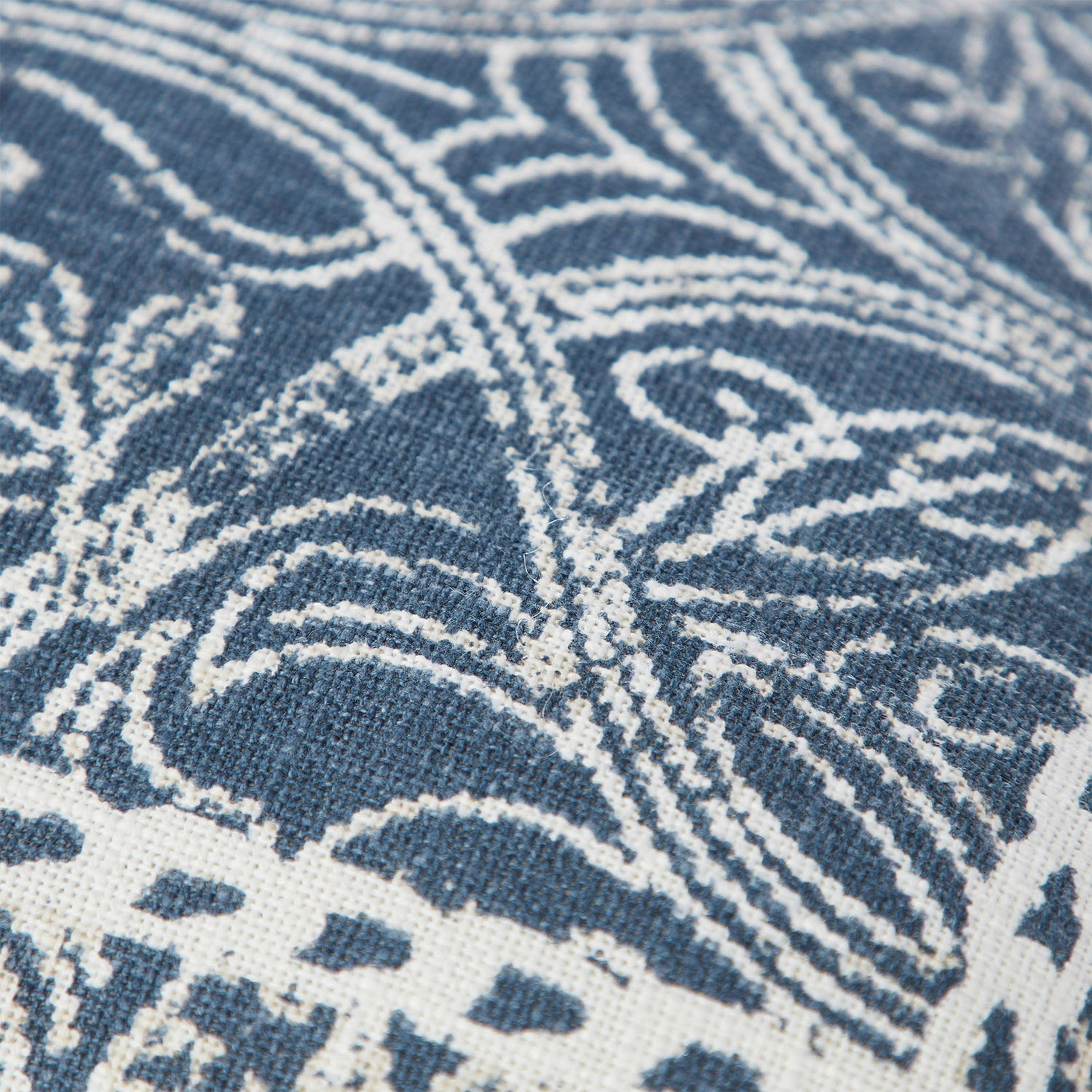 Indigo Ink Denim 20" x 20" Navy Blue Boho Medallion Cotton Fringe Decorative Pillow