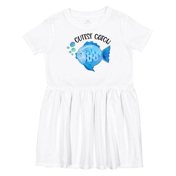 Inktastic Cutest Catch Cute Blue Fish Girls Toddler Dress