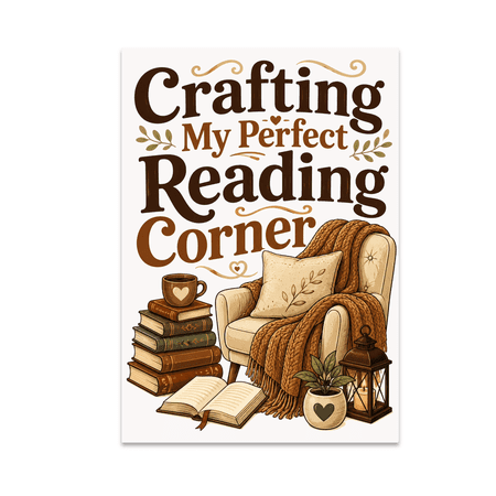 Crafting My Perfect Reading Corner - Book Lover - 13x19 Poster Print