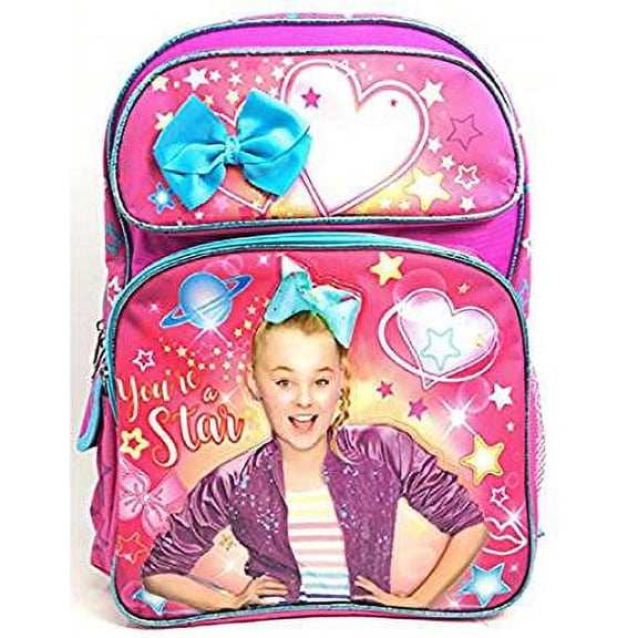 Backpack - Jojo Siwa - Blue Bow Hearts/Pink You're a Star 16" School Bag 149994