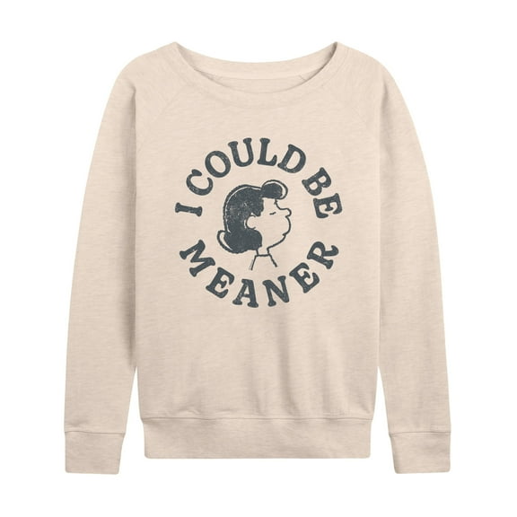 Peanuts - I Could Be Meaner Lucy - Women's French Terry Long Sleeve T-Shirt