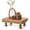 Acacia, variant on Wood Riser with Beaded: Pedestal Stand for Rustic Home Decor