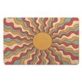 thumbnail image 1 of Tapis de Bain Semi-Rond Boho : Mignon et Amusant, Antidérapant, Lavable en Machine, Tapis de Porte Intérieur, Design Rétro Soleil, 20x32 Pouces, 1 of 5