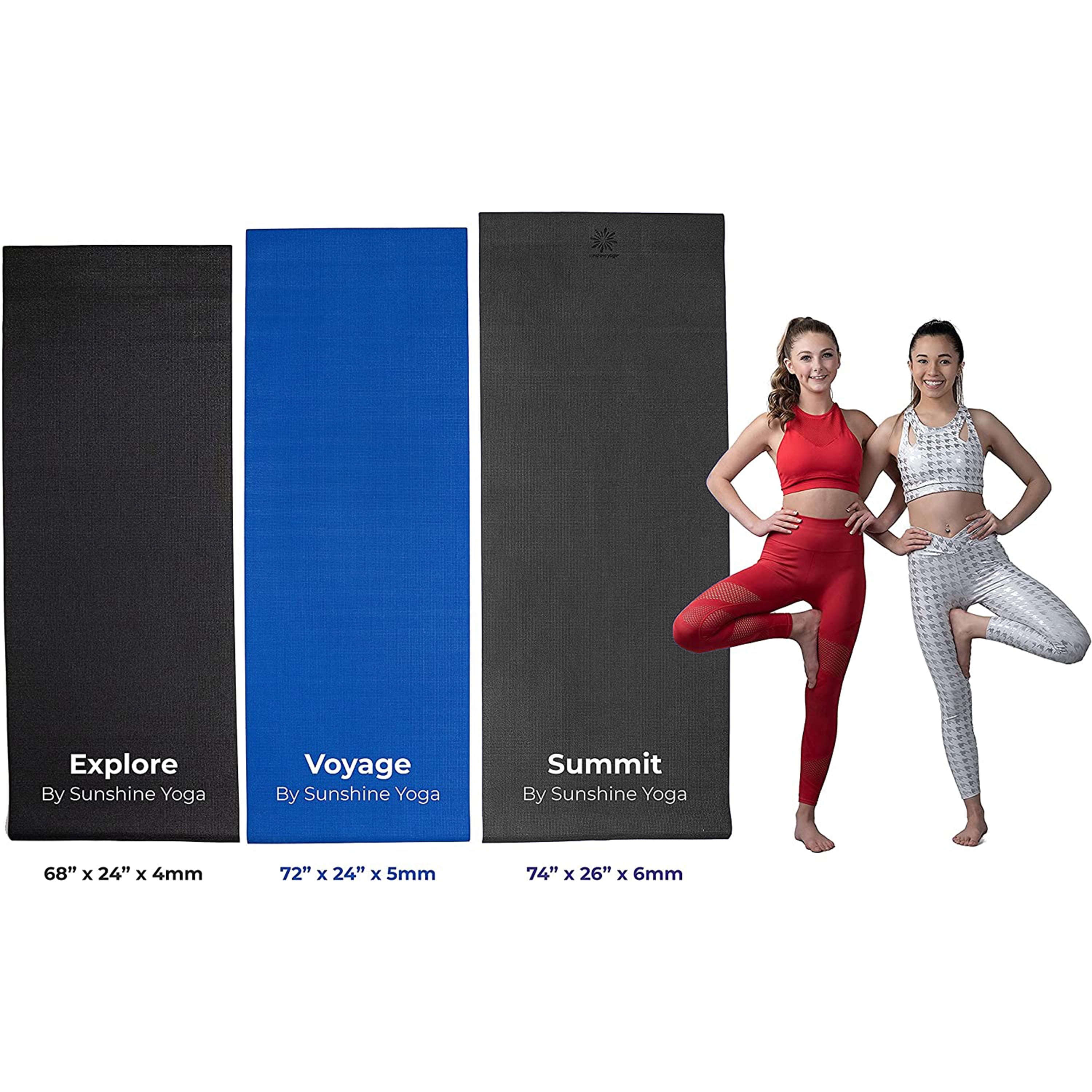 Sunshine Yoga Summit Yoga Mats, 74"x26"x6mm, Flake-Resistant, Non-Slip, 6 Pack