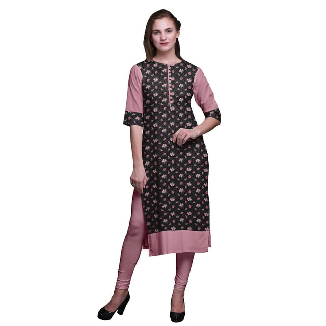 Bimba PrintedKurtiSummer Wear Kurta Straight Tunic Dresses For Women