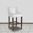 thumbnail image 2 of Flash Furniture 2 Pk. Carmel Series 30" High Transitional Tufted Walnut Barstool with Accent Nail Trim in White LeatherSoft, 2 of 14