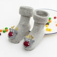 thumbnail image 3 of YESIMOLA 2Pcs Christmas Fuzzy Slipper Socks Toddler Kids Baby Boys Girls Christmas Santa Deer Anti Slip Knitted Warm Socks Christmas Fuzzy Stocking Toddler Christmas Stockings Red&Grey, 3 of 6