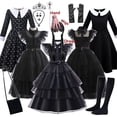thumbnail image 2 of Disfraz de Halloween para niñas, Vestido de Cosplay para eventos negros, ropa de fiesta de noche para niños, Vestido gótico de moda, 2 of 5
