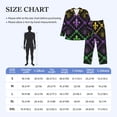 thumbnail image 4 of Fuzoiu Mardi Gra Geometric Print Men's Long-Sleeved Pajama,Lounge Button Down Nightwear,Mens Notch Collar Pajama Set -, 4 of 7
