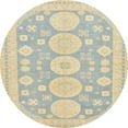 thumbnail image 1 of Ahgly Company Indoor Round Abstract Brown Gold Oriental Area Rugs, 5' Round, 1 of 6