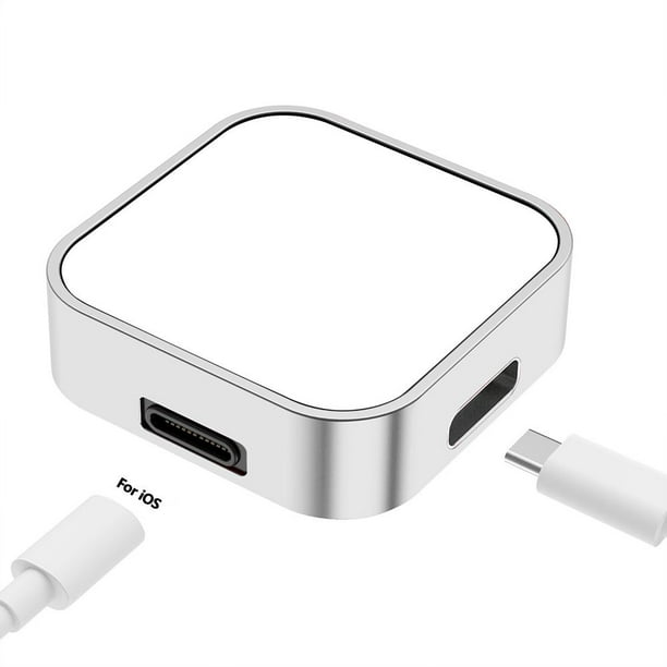 Cargador magnético inalámbrico tipo C de 8 pines para Apple Watch Ultra 49 mm / 8 7 6 (plata) WDOplteas Para estrenar