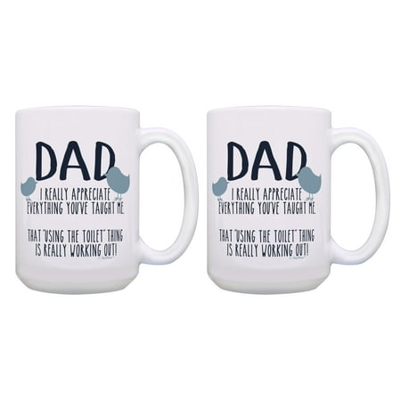 

ThisWear Dad Gag Gift Set You ve Taught Me Dad Daughter Dad Son Gifts 2 Pack 15oz Coffee Mugs Multi