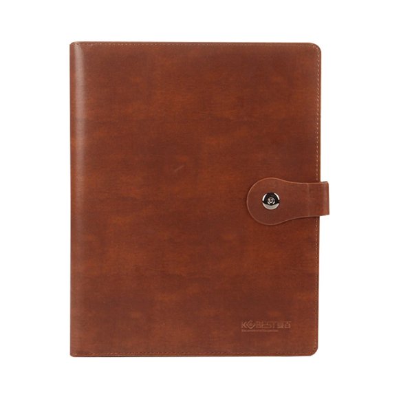 HLONK A4 business Leather Portfolio with Calculator Binder Card Slot Manager Office Document Pad Briefcase PU File Folder for Businessman Men Women Student