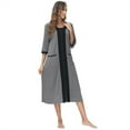 thumbnail image 3 of KYAIGUO Robe de Chambre à Manches Longues pour Femmes, Fermeture Éclair, Chemises de Nuit en Coton Doux, Tailles P-2TG, Vêtement de Nuit, Robe de Nuit, Chemise de Sommeil, Robe de Pyjama, 3 of 5