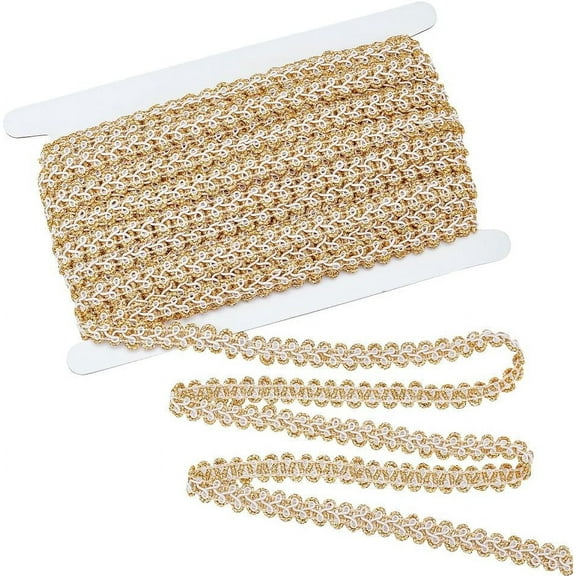 27.3 Yard Metallic Braid Lace Trim 12mm(1/2 Inch) Golden Gimp Braid Trim Centipede Lace Ribbon Curtain Fabric Trim Upholstery Trim