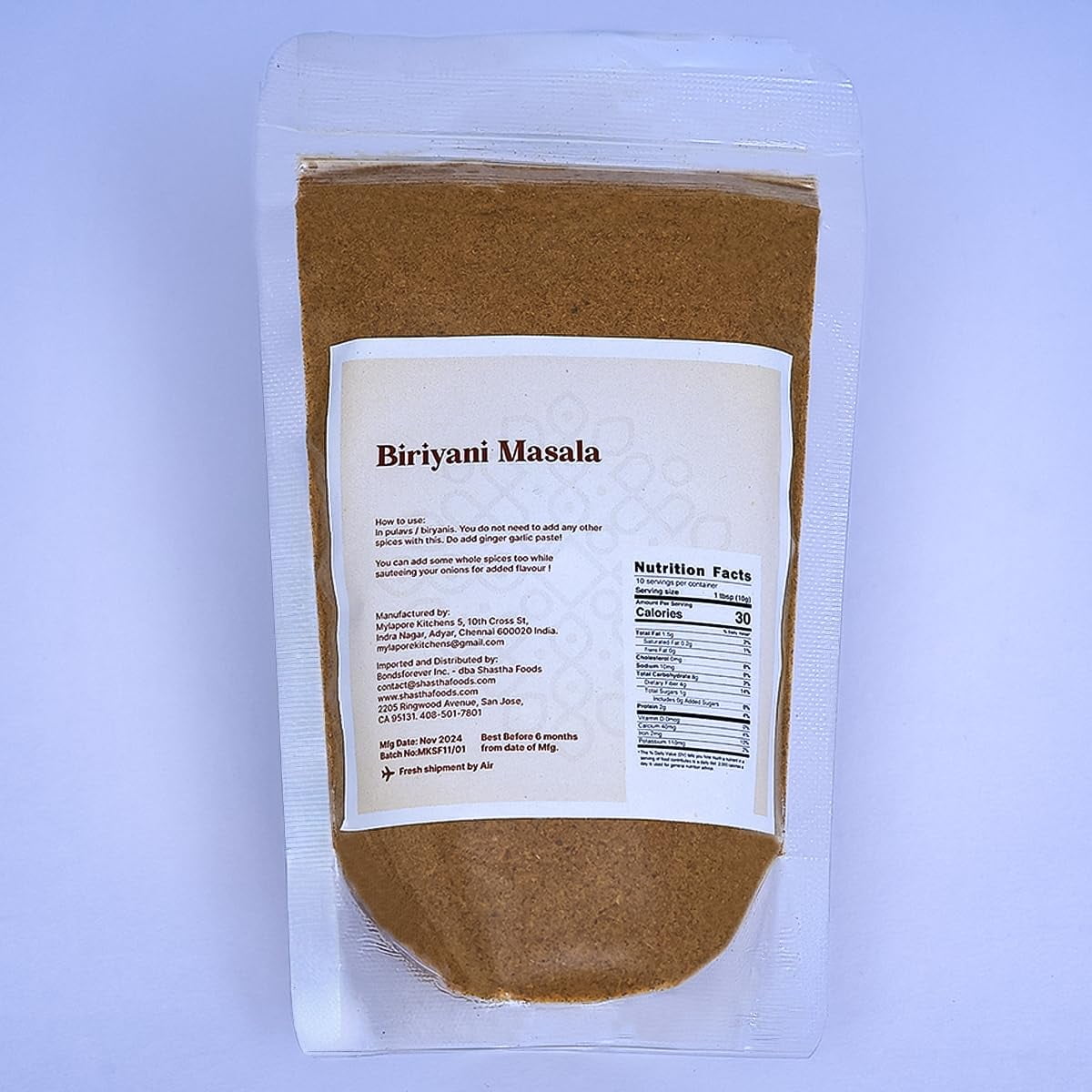 Mylapore Kitchen Biriyani Masala 100g ( Pack of 3 )Rich and Spicy Flavours of Biryani