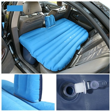 Inflatable Camping Mattress Jeobest Inflatable Car Travel Mattress Air Bed Cushion Camping Universal with Two Air Pillows Deep Blue ()