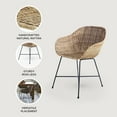 thumbnail image 3 of texxture Ormond Woven Rattan Dining Chair Metal Legs for Home, Natural, 3 of 7