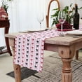 thumbnail image 2 of White Pink Striped Table Runner, Simple Black Bows Red Bow Washable Cotton-linen Table Runners Dining Kitchen Decoration for Everyday Home Wedding Party Decor, 13 x 72 Inch, 2 of 9